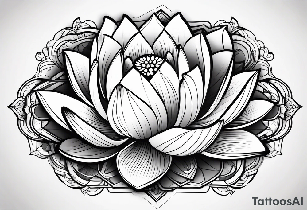lotus flower  masculine design tattoo idea