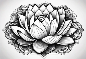 lotus flower  masculine design tattoo idea