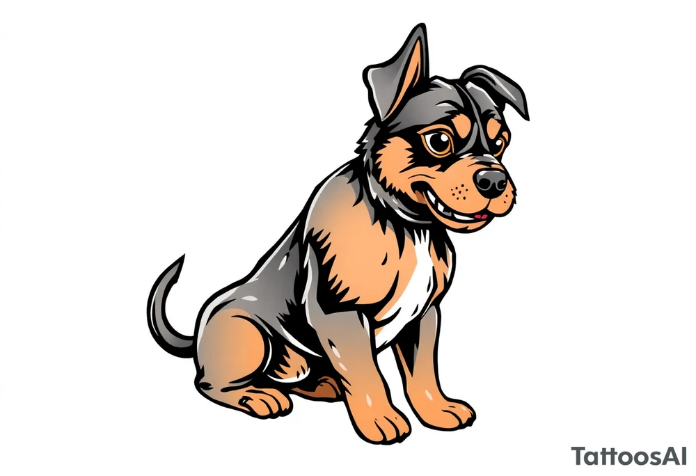 outline of a staffordshire dog tattoo idea