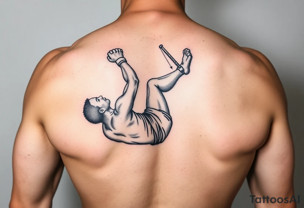 Knocked down fighter getting up tattoo idea