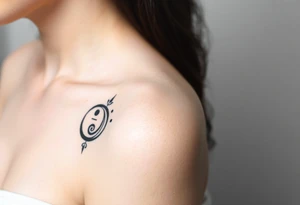 Magestic symbol combining ying yang, Gemini zodiac symbol,  and spiral Paisleys tattoo idea