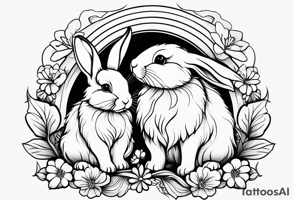 Mum and baby bunny tattoo idea