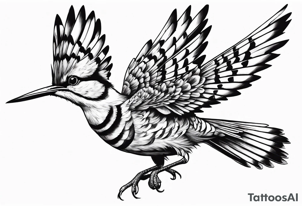 Flying hoopoe tattoo idea