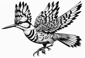 Flying hoopoe tattoo idea