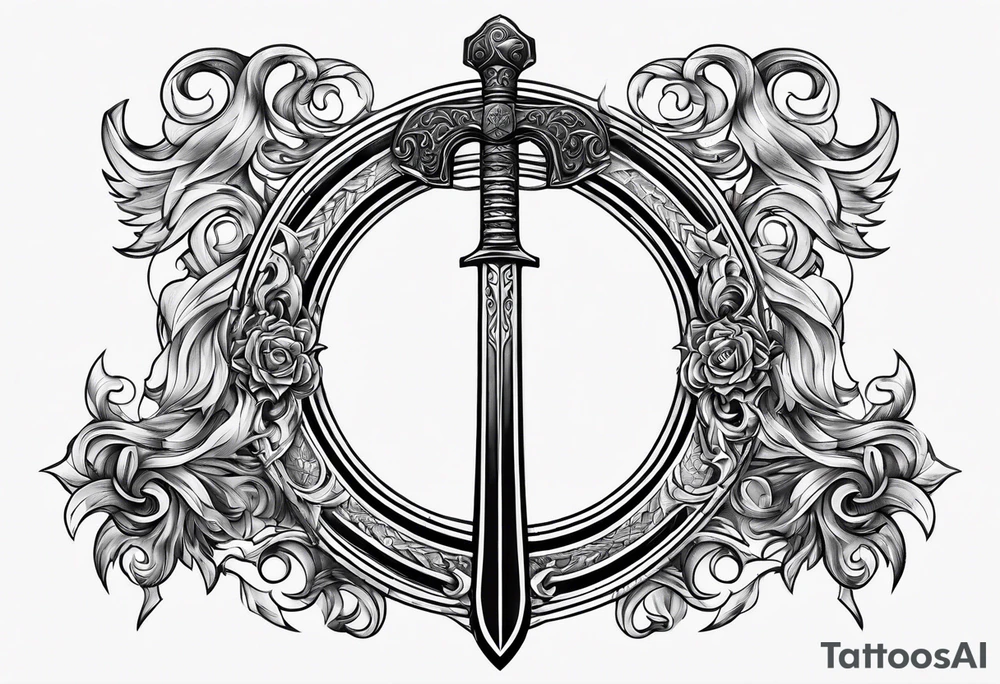 Valhalla gates sword  axe tattoo idea