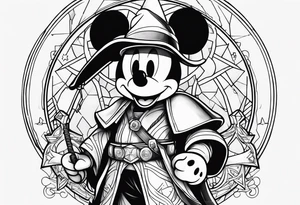 wizard mickey mouse with captain rex star wars tattoo idea