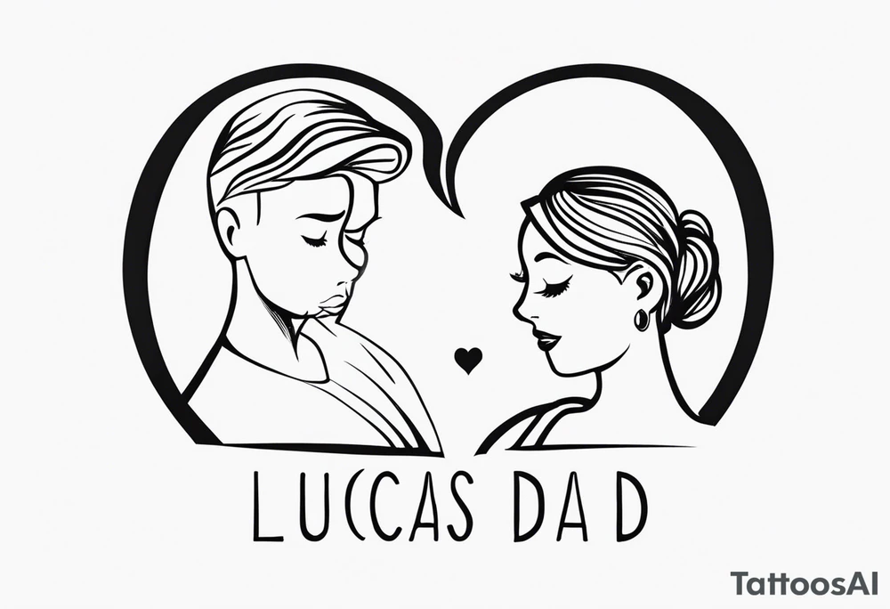 minimalist mini tattoo for couples (half mom and half dad), of our son's name "Lucas" tattoo idea