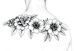 Ornamental floral shoulder tattoo tattoo idea