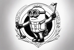 Minions Golf theme shoulder tattoo for men tattoo idea