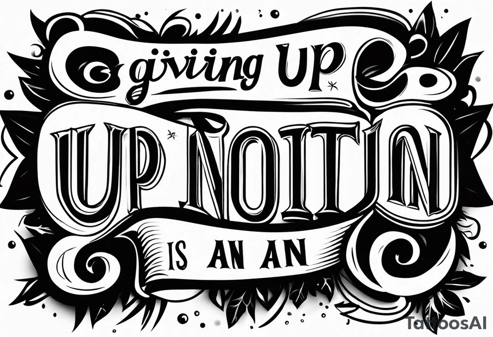 Giving up is not an option tattoo idea