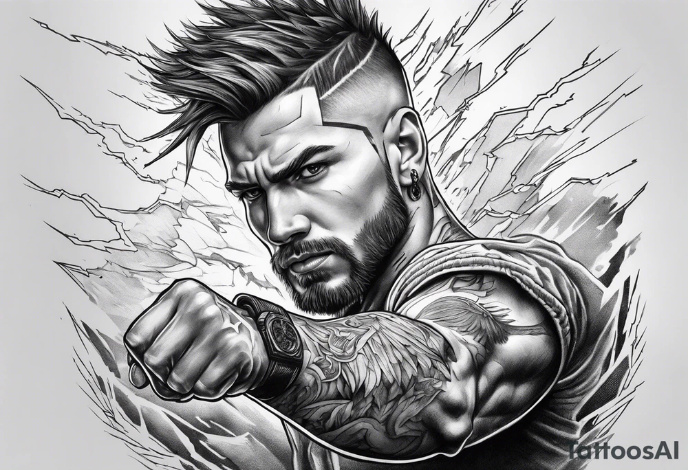 Lightning on hand tattoo idea