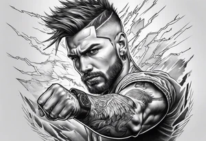 Lightning on hand tattoo idea
