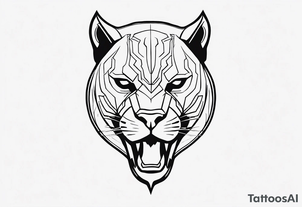 Black panther tooth tattoo idea