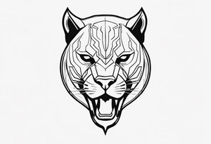 Black panther tooth tattoo idea