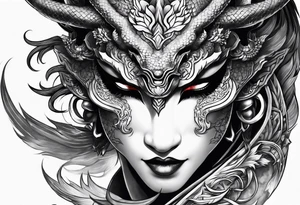 firedragon mask tattoo idea