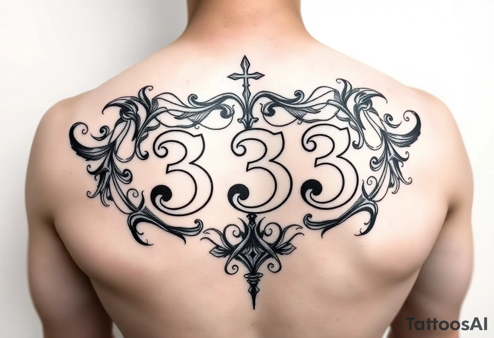 Spiritual number 333 with the name indigo in it tattoo idea