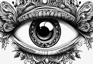 big eye with wings tattoo idea