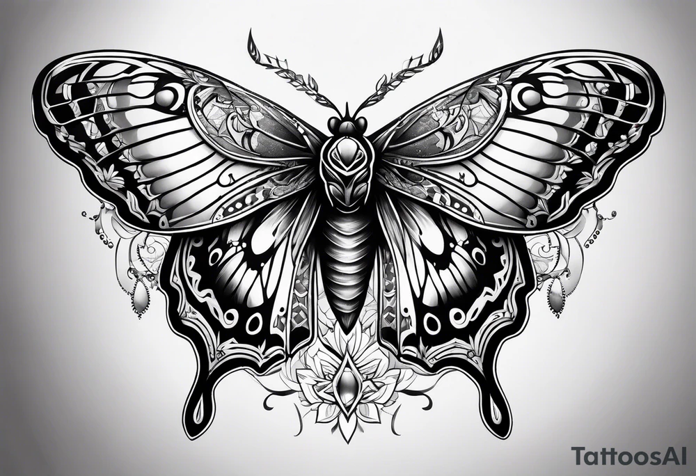 dark moth five and a half points tattoo idea