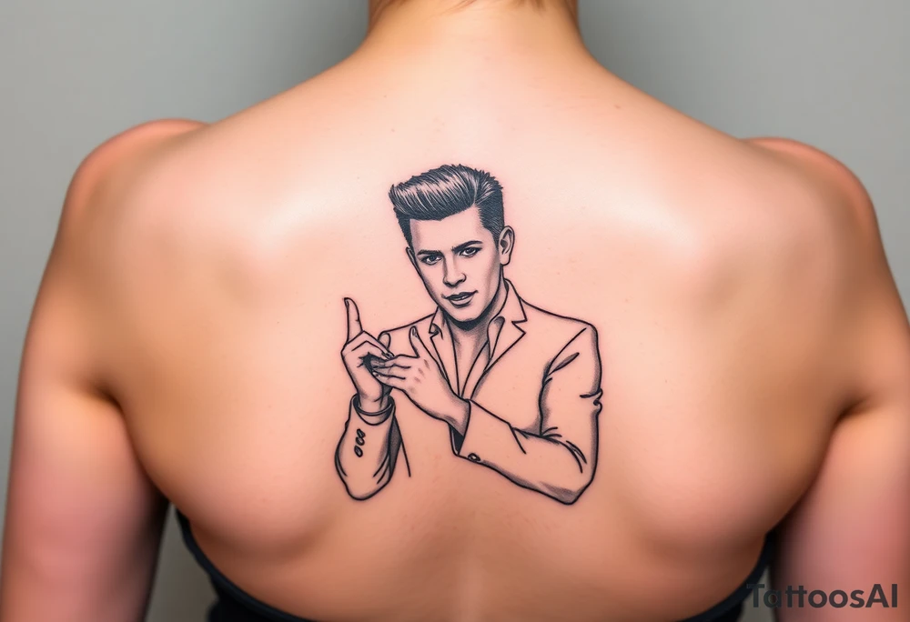 Rick Astley Never Gonna Give You Up Shaking Hands Left to Right Dance Pose tattoo idea