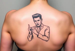 Rick Astley Never Gonna Give You Up Shaking Hands Left to Right Dance Pose tattoo idea