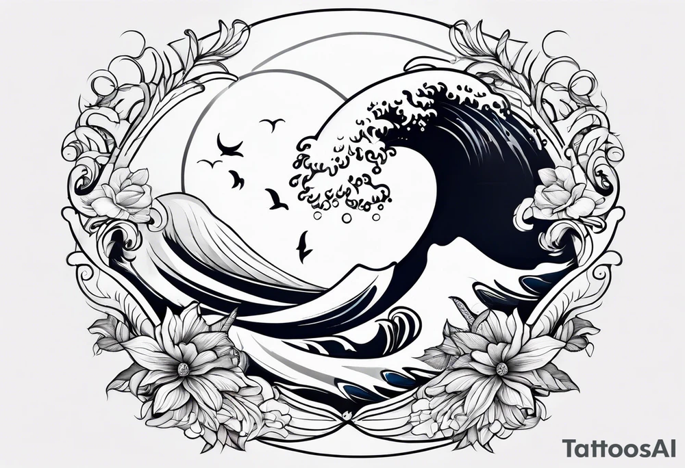 sea, night, flower, republic dominicana tattoo idea