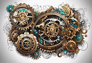 steam punk, Gears, Autism, puzzle pieces tattoo idea