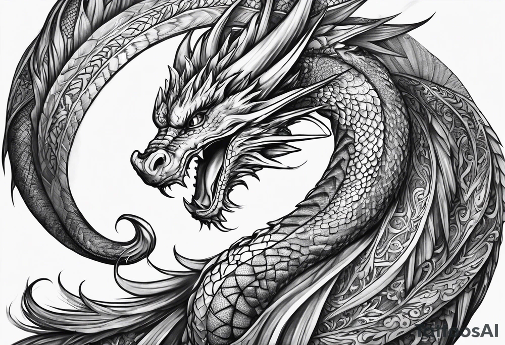 dragons tail tattoo idea