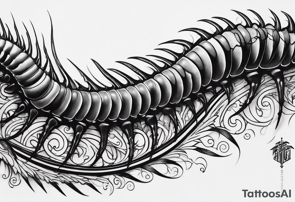 Centipede spine tattoo tattoo idea