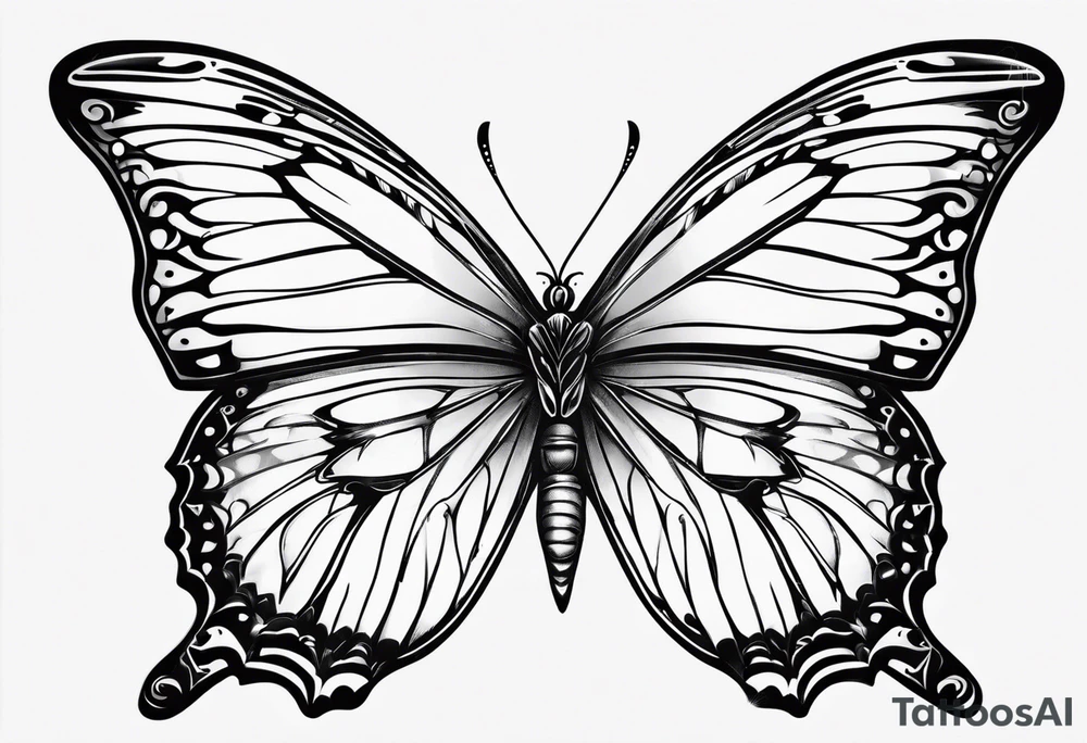 butterfly simple tattoo idea