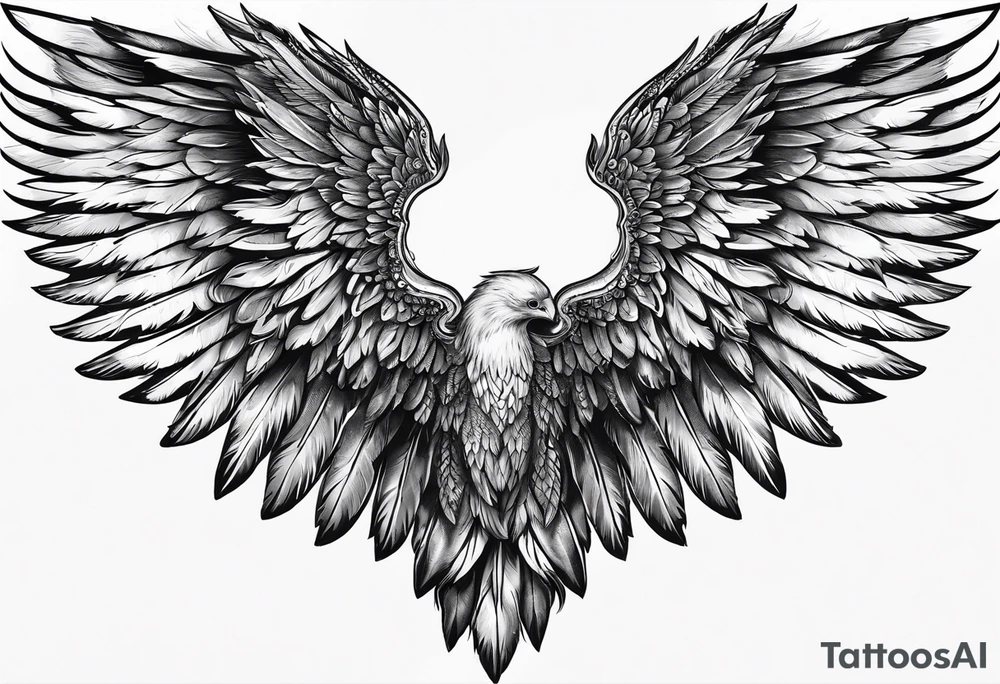 2 wings. I want a halo over one of them . I want angels wings tattoo idea