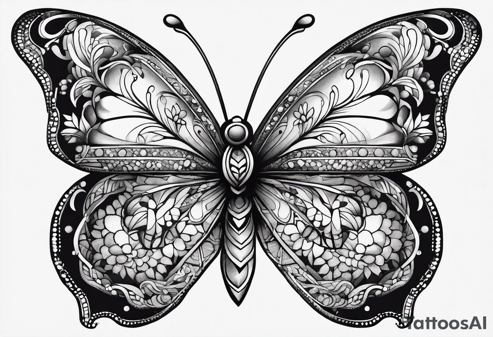 Thin butterfly tattoo idea