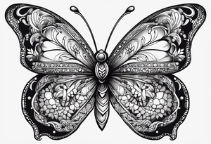 Thin butterfly tattoo idea