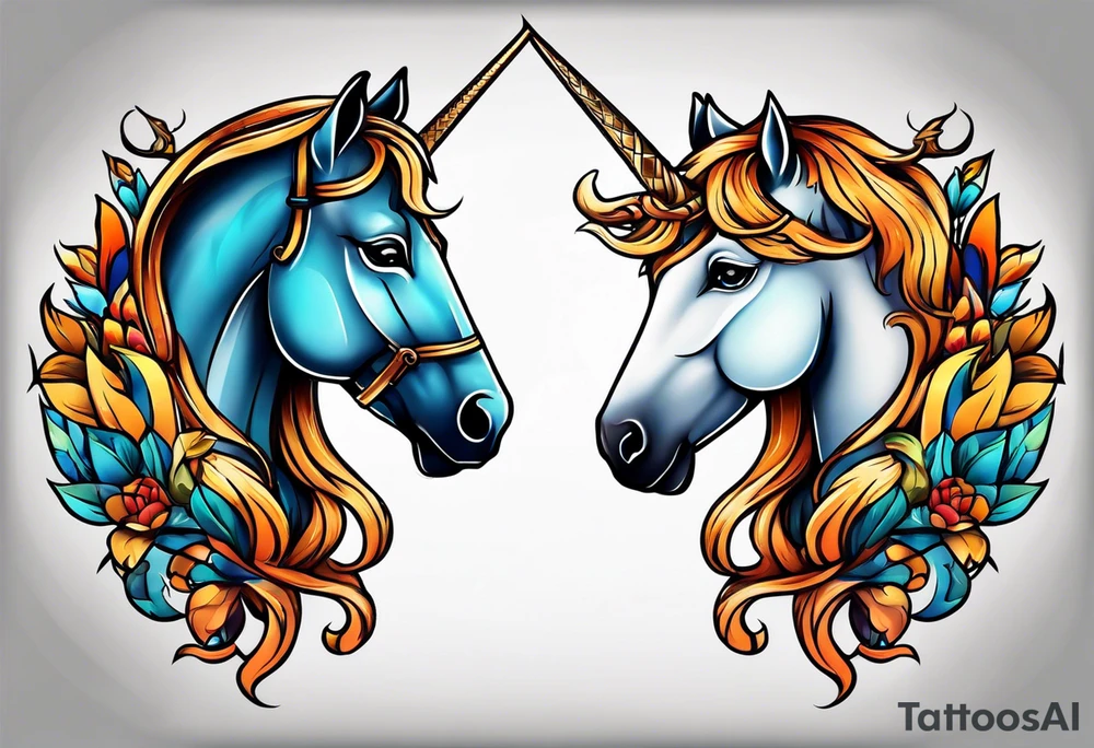 Leo and Sagittarius together tattoo idea