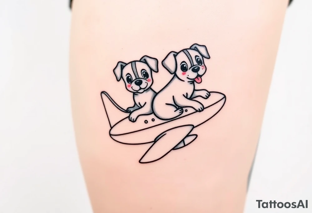 two dogs on an airplane tattoo idea