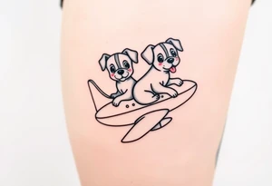 two dogs on an airplane tattoo idea