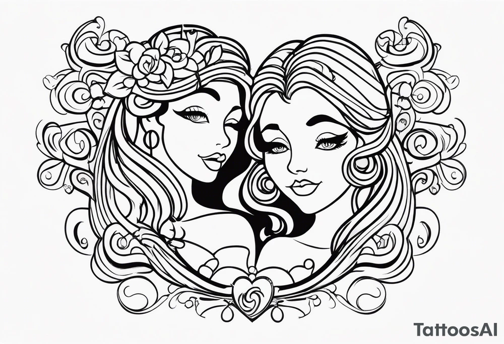 Virgo male leo female lovers tattoo idea