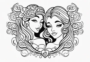 Virgo male leo female lovers tattoo idea