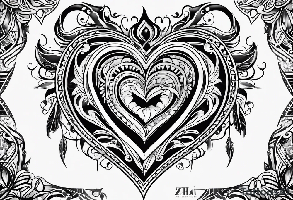 corazón tribal tattoo idea