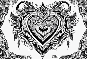 corazón tribal tattoo idea