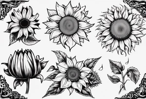 combining E and H with a sunflower tattoo idea