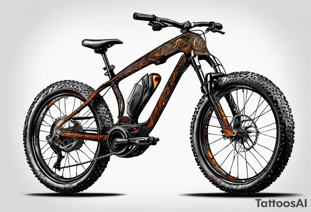 Mountain bike with the body of a copperhead tattoo idea