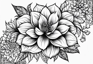 Flower lace curved tattoo idea