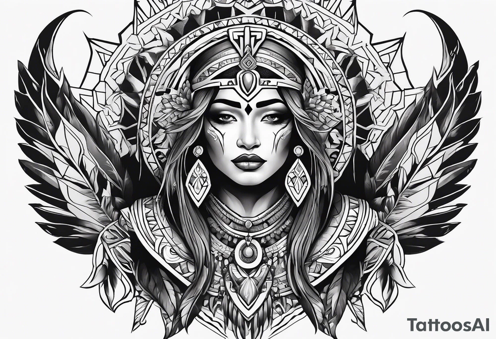 beautiful, kali, valkrye, goddess, native american, chest tattoo idea beautiful, kali, valkrye, goddess, native american, chest tattoo idea