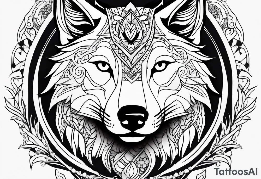 strength, pisces, small, nuanced, wolf, cute tattoo idea