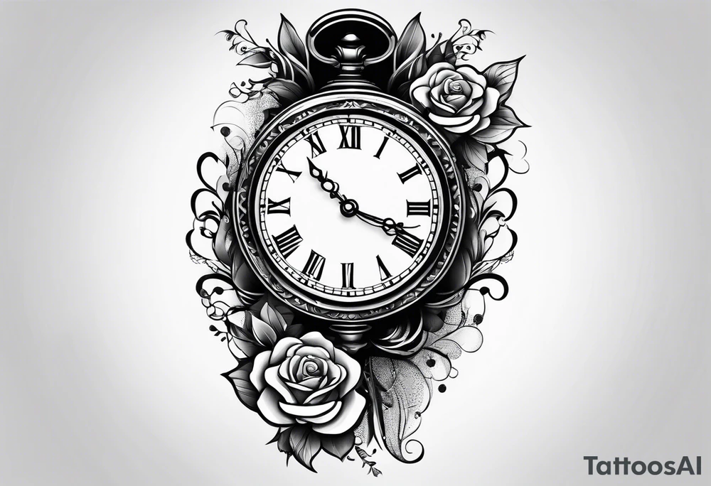 hand holding a clock tattoo idea