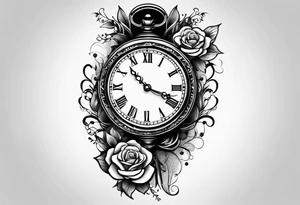 hand holding a clock tattoo idea