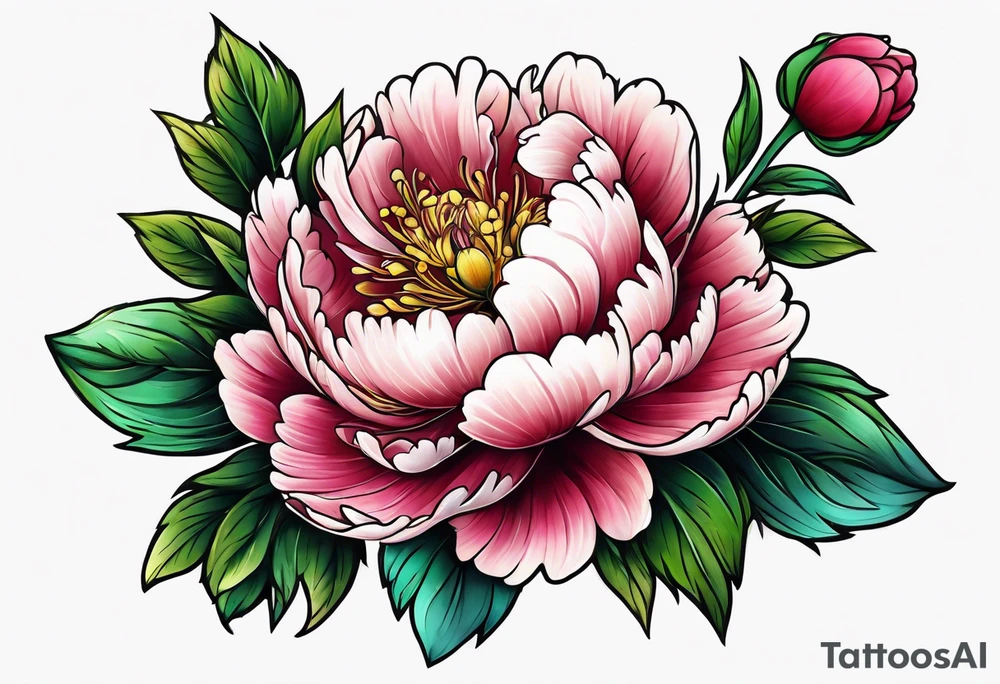 Small peony stem tattoo idea