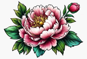Small peony stem tattoo idea