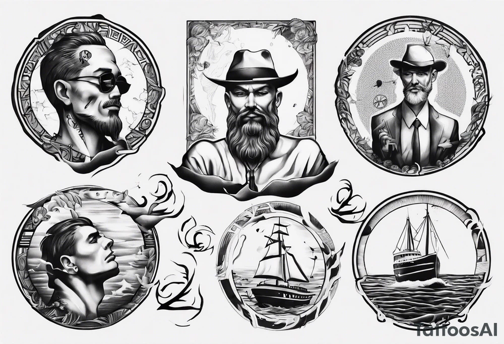 two coins ferry man tattoo idea