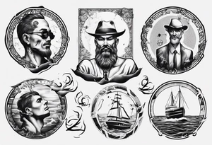 two coins ferry man tattoo idea